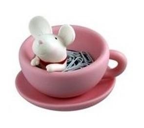 Streamline Teatime Mouse-in-a-Cup Paperclip Holder
