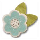 Giddy Giddy Felt French Barrette - Blue Flower