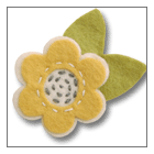 Giddy Giddy Felt French Barrette - Yellow