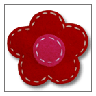 Giddy Giddy Felt Little Girl Hairclip - Red Flower