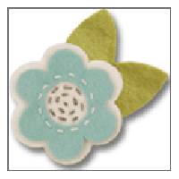 Giddy Giddy Felt French Barrette - Blue Flower